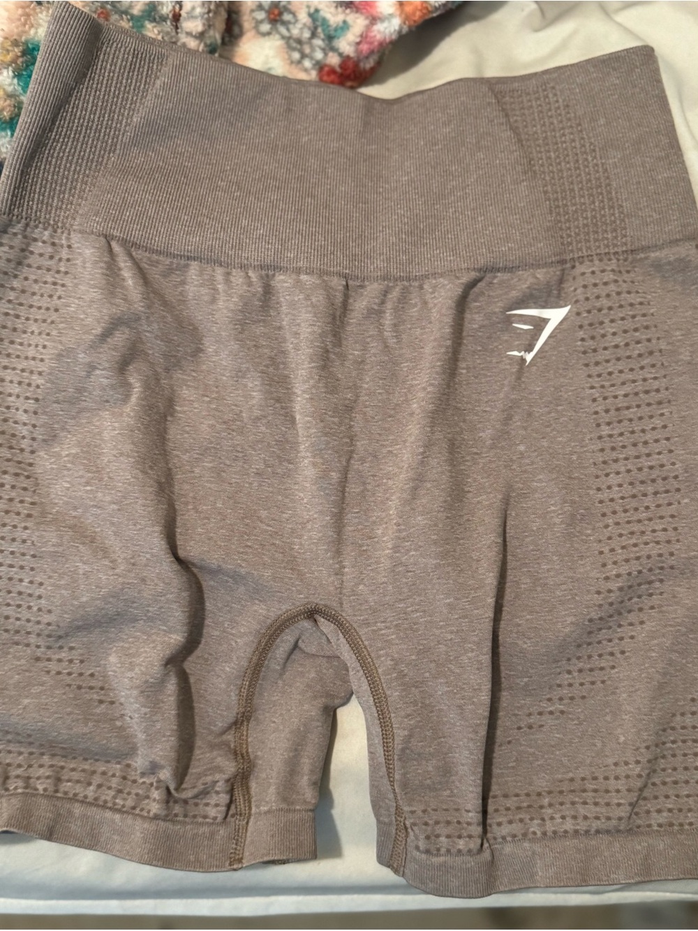Gymshark Women’s High-Waist Seamless Bike Shorts — Taupe Gray